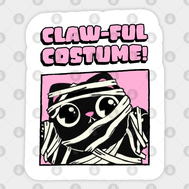 Cute Cat Mummy Claw-Ful Costume Halloween Pun Sticker by SunGraphicsLab